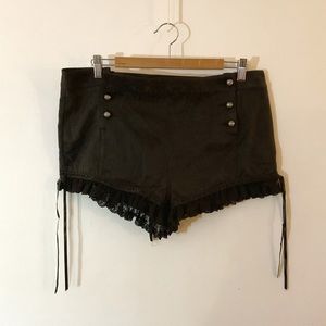 Goth Ruffle Butt Booty Shorts by Devil Fashion MISSING A BUTTON Dolls Kill